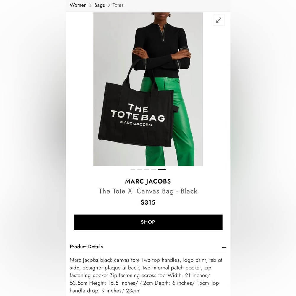 Marc Jacobs Black The Tote Bag XL